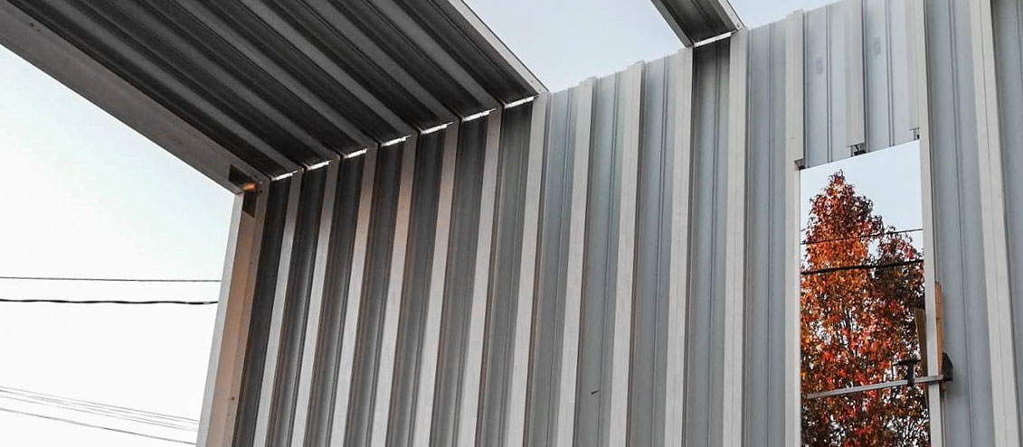 plano detalle de los paneles de aluminio