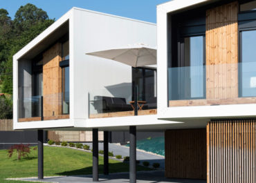 plano detalle de la terraza de una casa modular