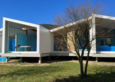 obra de una casa hecha con el sistema de construcción modular de Walluminium