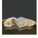Boceto, render y realidad de casa otra modular, proceso de ideación de una casa modular