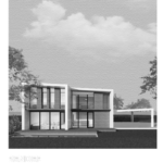 Boceto, render y realidad de casa otra modular, proceso de ideación de una casa modular