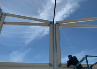 Plano detalle de una obra de casa con sistema modular
